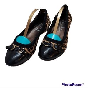 Attilio Giusti Leombruni Animal Print Flats with Black Details